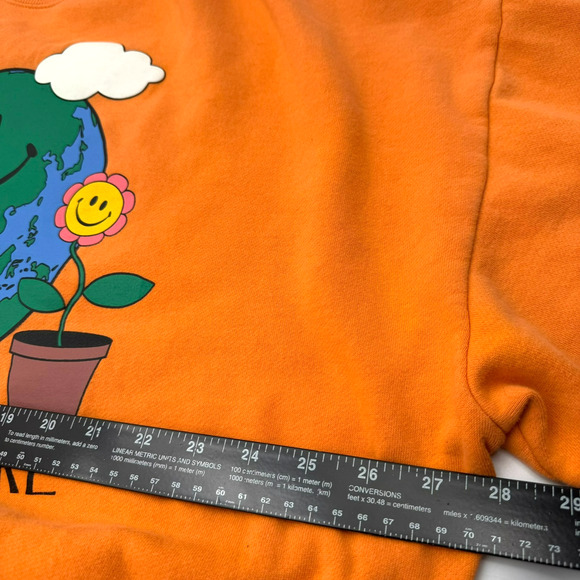 PACSUN Women's Large Orange Earth‎ Lover Ex-boyfriend Crew Neck Sweatshirt Cozy - Picture 8 of 10